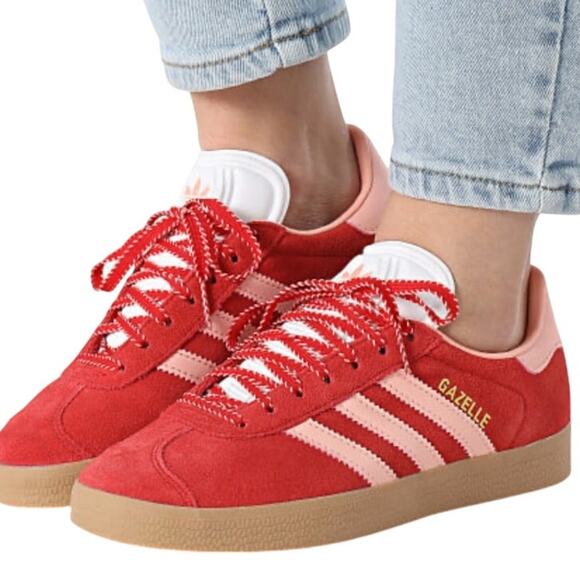 adidas Shoes - Adidas Originals Red & Pink Gazelle Sneakers Size 9